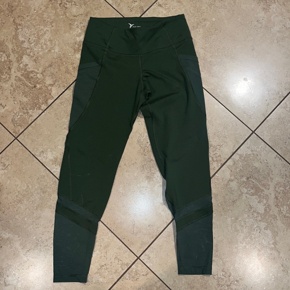 Green Mesh design Leggings